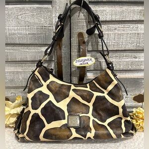 DOONEY & BOURKE Giraffe Print Leather Hobo Bag GUC!